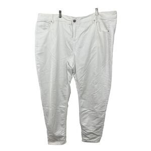 Lane Essentials Venezia Woman’s Plus 24 White Jeans Cotton Blend EUC